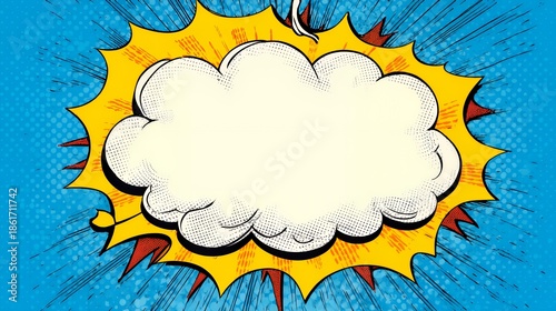 Vibrant Pop Art Explosion: Retro Comic Speech Bubble Design