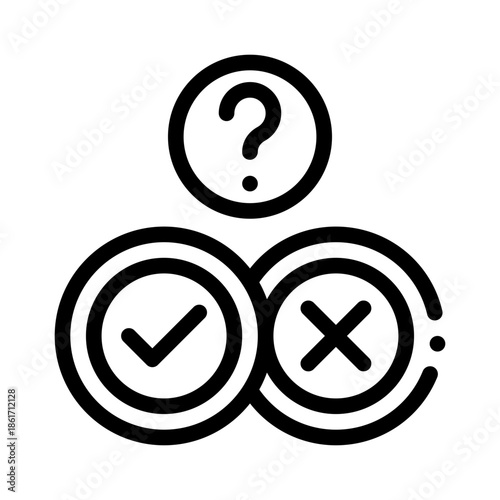 true or false line icon