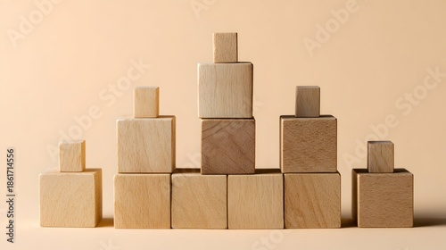 Wooden blocks forming organization structure