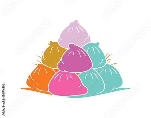 Vector image showcasing the Tsukimi dumpling, an emblem of autumn's taste.

