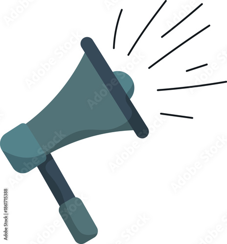 Megaphone loud speaker icon in flat vector style