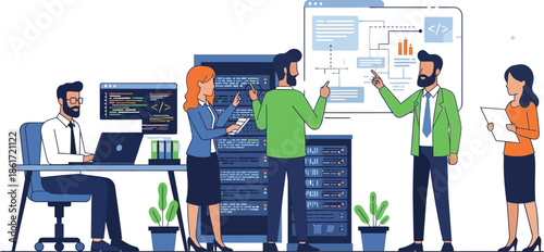 group of business people working together