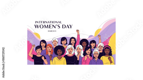 international womens day march 8 women unity illustration