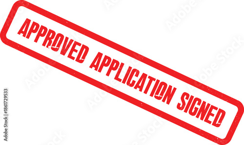 Red grunge vector illustration of approved application signed rubber stamps for business documents