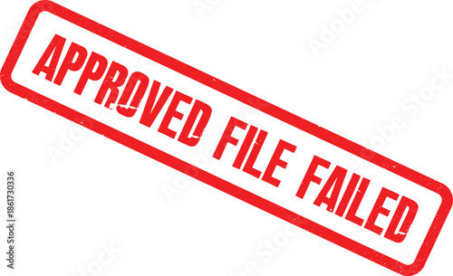 A rejected document with a prominent red stamp on a plain white background indicating failure
