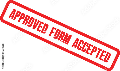 A red stamp with the words approved form accepted is shown on a white background