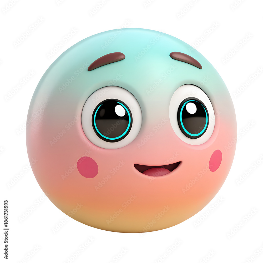 Fototapeta premium Colorful smiley face isolated on transparent background