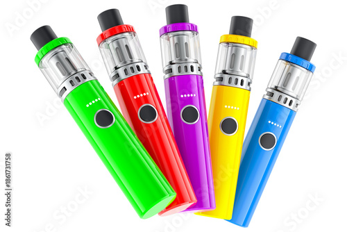Colored Vape Pens, transparent background