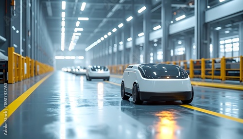 Smart Logistics Center With Autonomous Robots and (AGV) Systems