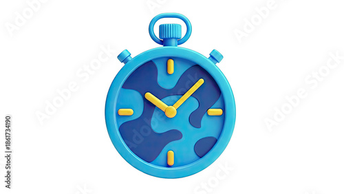 Blue Stopwatch with Abstract Pattern