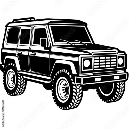 Black off-road suv with roof rack