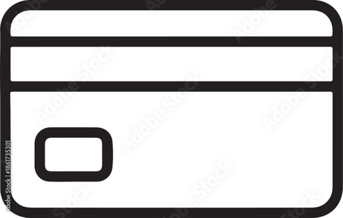 Credit card icon for banking and payment transactions outline stroke for websites and apps