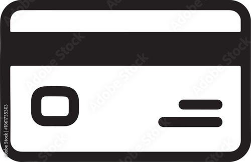 Credit card icon for banking and payment transactions outline stroke for websites and apps