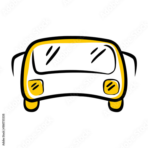 Cartoonish yellow vehicle