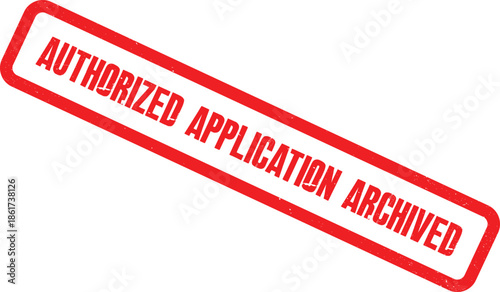 A red stamp on a white background indicates an authorized application has been archived.