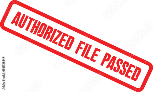 The authorized file stamp is passed on a white background with red text and border.