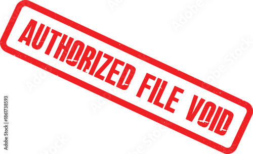 The authorized file is stamped void on a document.