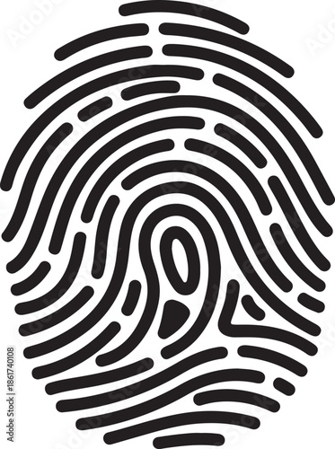 Biometric fingerprint scanner icon for identification and security protection technology symbol