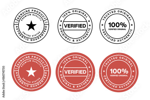 Set of Six Vintage Style Certified Authentic Stamps.