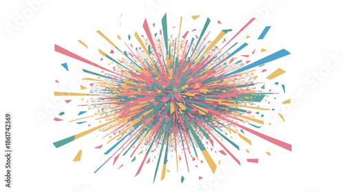 A burst of vibrant color radiates outward in a dazzling display.