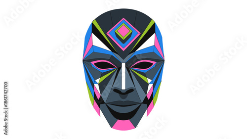 An eye-catching cultural mask design.