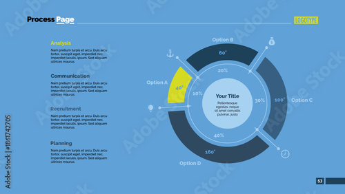 Four Sectors Doughnut Chart Slide Template