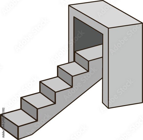 The limit boundary has a ladder descending.