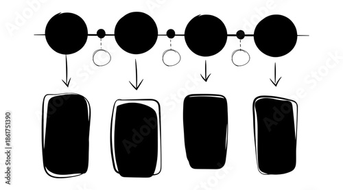 Sequential process flow diagram illustrating step by step workflow and output stages