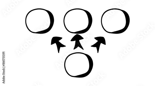 Team collaboration diagram showing group alignment and collective decision making structure