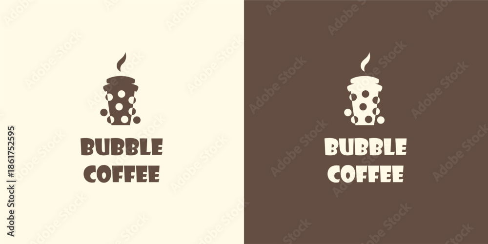Obraz premium bubble coffee shop vector logo 