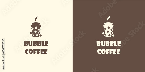 bubble coffee shop vector logo 