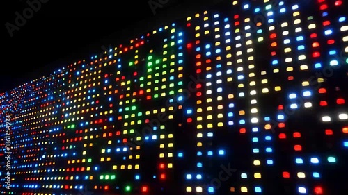 Wallpaper Mural Display of Colorful Lights Changing Patterns in an Art Installation at a Gallery in the Evening Torontodigital.ca