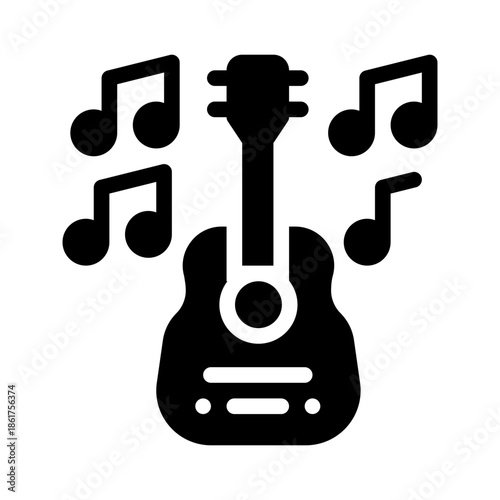 acoustic guitar glyph icon