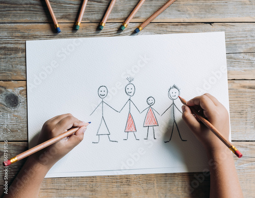 Child's Drawing of Family