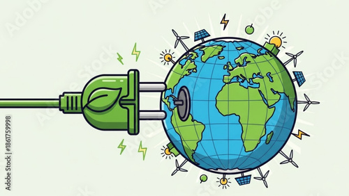Eco friendly energy sources powering the earth with green technology and renewable power