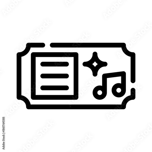 music ticket line icon