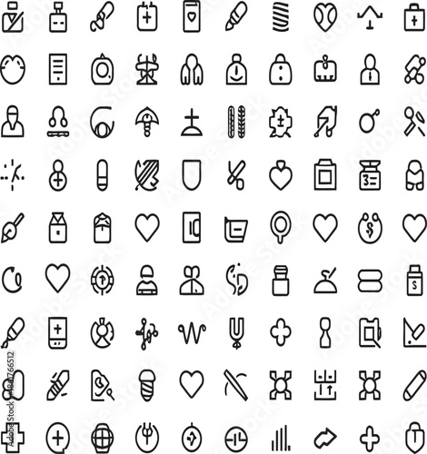 Collection of medical icons created with adobe illustrator software
