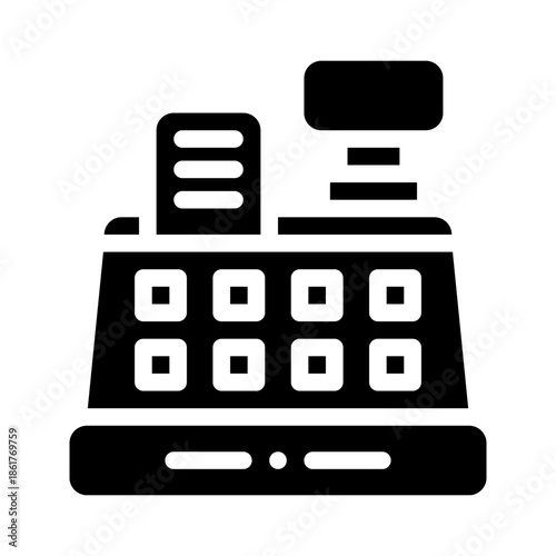 cash register glyph icon