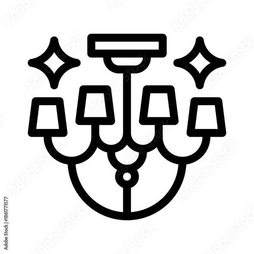 chandelier line icon