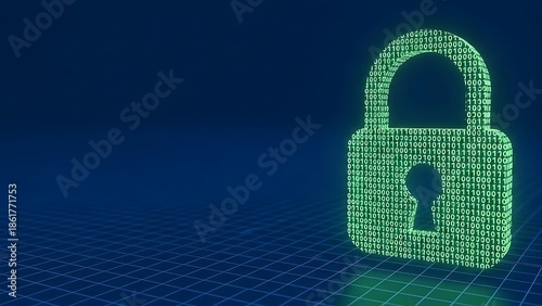 Wallpaper Mural Digital Padlock Made of Binary Code security Torontodigital.ca