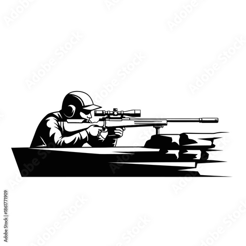 Sniper Aiming Rifle Scope Silhouette