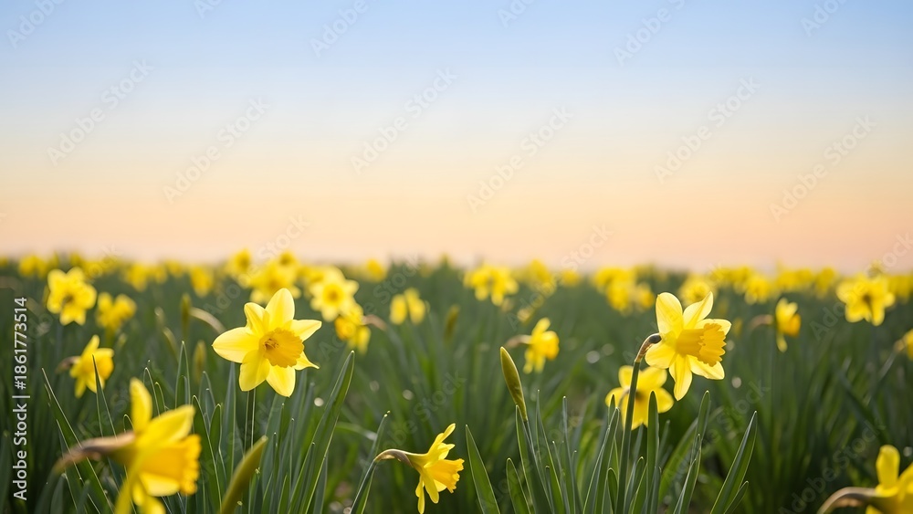 Obraz premium St david's day daffodils field wales