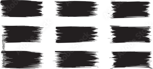  Black Messy Paint Brush Stroke Elements Bundle - grunge, brush, stroke, black, ink, texture, banner, distressed, paint, background, abstract, rough, set, design, vector, element, 