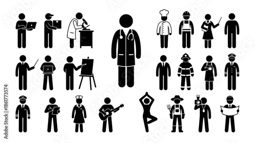 Various Occupation Silhouettes Collection.