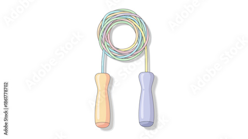 Colorful jumping rope for fitness and fun.