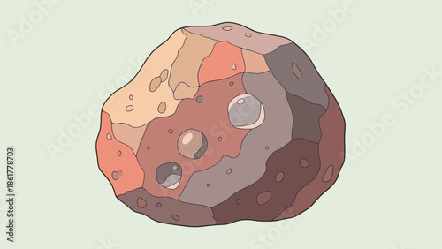Stylized illustration of an asteroid or meteorite space rock