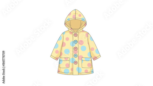 Children's polka dot raincoat