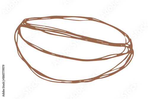 Hand drawn fresh roasted coffee bean Arabica robusta seed doodle Single element for print, web, design, decor