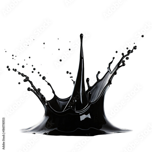 black color splash ,isolated on transparent background png