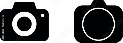 Photo camera icons set. Photography symbol. Photographing sign. Isolated raster illustration on white background.